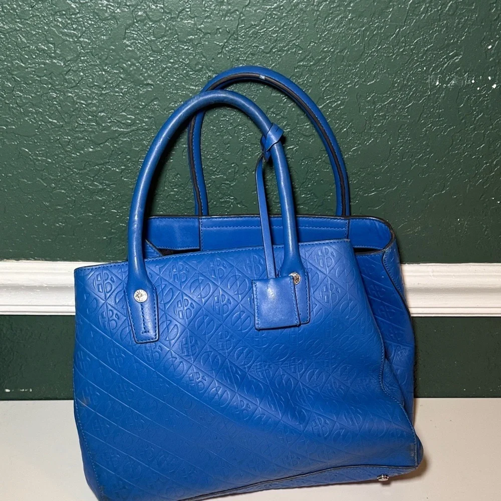 Henri Bendel Empire Tote Bag Purse Blue